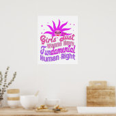 Meisjes willen grondrechten, feminist poster (Keuken)