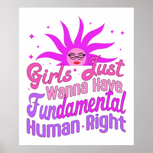 Meisjes willen grondrechten, feminist poster (Voorkant)