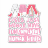 Meisjes willen grondrechten Woordkunstvinyl Sticker (Voorkant)