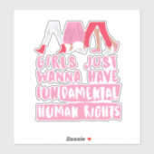Meisjes willen grondrechten Woordkunstvinyl Sticker (Vel)