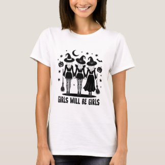 Meisjes Willen Meisjes Halloween Heksen Coven Grie T-shirt