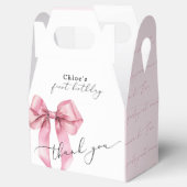 Meisjes willen One Pink Bow-verjaardag zijn Bedankdoosjes (Geopend)