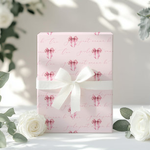 Meisjes willen One Pink Bow-verjaardag zijn Cadeaupapier