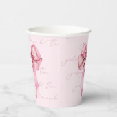 Meisjes willen One Pink Bow-verjaardag zijn Papieren Bekers (Rechts)