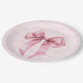 Meisjes willen One Pink Bow-verjaardag zijn Papieren Bordje (Gekanteld)
