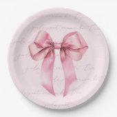 Meisjes willen One Pink Bow-verjaardag zijn Papieren Bordje (Voorkant)