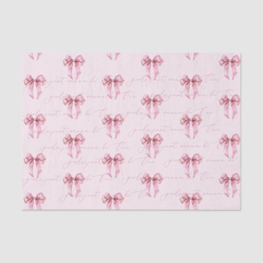 Meisjes willen One Pink Bow-verjaardag zijn Tissuepapier (Voorkant)