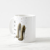 Meisjes willen plezier hebben gouden zwarte hoge h koffiemok (Voorkant links)