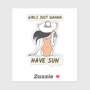 Meisjes Willen Zomaft Zon – Chic Zomer Vakantie Sticker