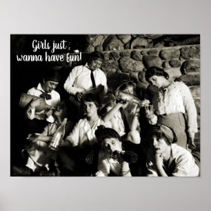 MEISJES WILNA HEBBEN VROUWENPARTIJDRINKEN VAN 1910 POSTER