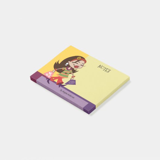 Meisjes winkelen, ontwerpen na het briefje post-it® notes (Schuin)