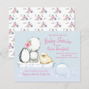 Meisjes Winter Baby Borrel Uitnodigingen