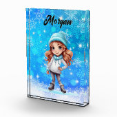 Meisjes Winter Ice Schaats Figuur Schaats Sneeuwvl Fotoblokken (Rechts)