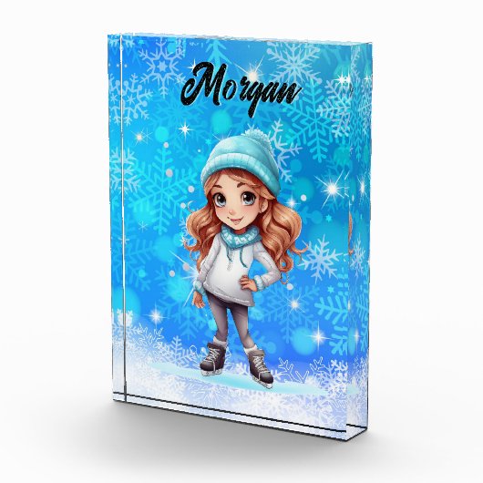 Meisjes Winter Ice Schaats Figuur Schaats Sneeuwvl Fotoblokken (Rechts)