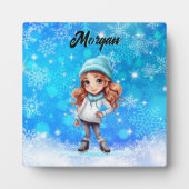 Meisjes Winter Ice Schaats Figuur Schaats Sneeuwvl Fotoplaat (Voorkant)