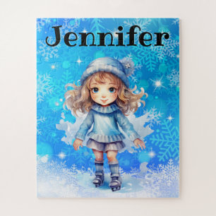 Meisjes Winter Ice Schaats Figuur Schaats Sneeuwvl Legpuzzel