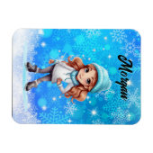 Meisjes Winter Ice Schaats Figuur Schaats Sneeuwvl Magneet (Horizontaal)
