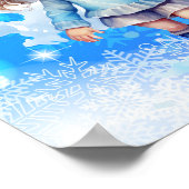 Meisjes Winter Ice Schaats Figuur Schaats Sneeuwvl Poster (Hoek)