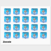 Meisjes Winter Ice Schaats Figuur Schaats Sneeuwvl Vierkante Sticker (Vel)