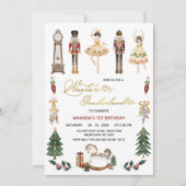 Meisjes Winter Onederland Notenkraker 1e verjaarda Kaart (Voorkant)