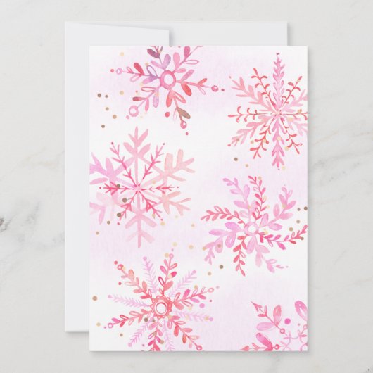 Meisjes Winter Verjaardag Uitnodiging (Achterkant)