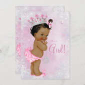 Meisjes Winter Wonderland Baby shower Kaart (Voorkant / Achterkant)