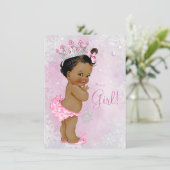 Meisjes Winter Wonderland Baby shower Kaart (Staand voorkant)