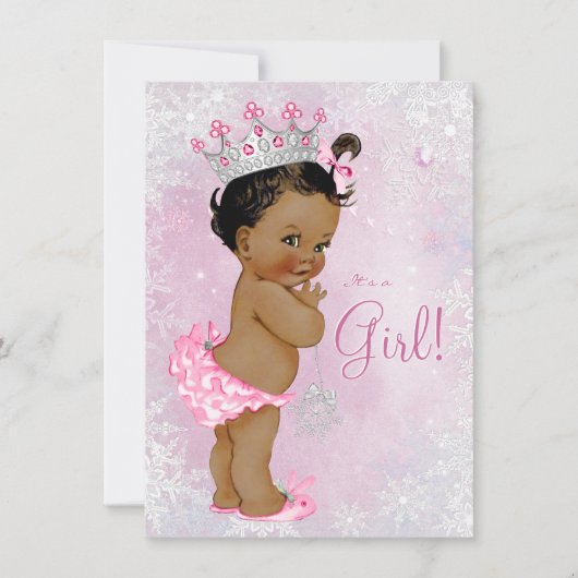 Meisjes Winter Wonderland Baby shower Kaart (Voorkant)