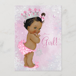 Meisjes Winter Wonderland Baby shower Kaart