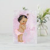 Meisjes Winter Wonderland Baby shower Kaart (Staand voorkant)