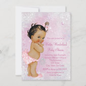 Meisjes Winter Wonderland Baby shower Kaart (Achterkant)