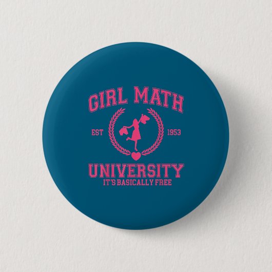 Meisjes Wiskunde Universiteit Het is eigenlijk Gra Ronde Button 5,7 Cm (Voorkant)