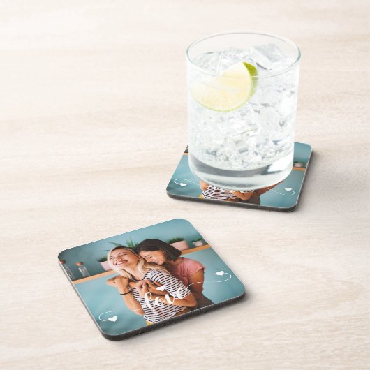 Meisjes Wit Liefde Script Met Hart Valentijn Bier Onderzetter (Rechterzijde)