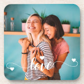 Meisjes Wit Liefde Script Met Hart Valentijn Bier Onderzetter (Voorkant)