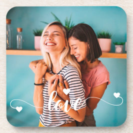 Meisjes Wit Liefde Script Met Hart Valentijn Bier Onderzetter