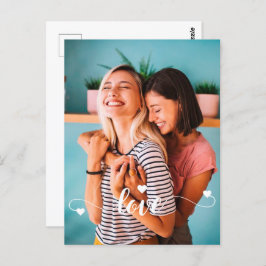 Meisjes Wit Liefde Script Met Hart Valentijn Briefkaart