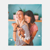 Meisjes Wit Liefde Script Met Hart Valentijn Fleece Deken (Voorkant)