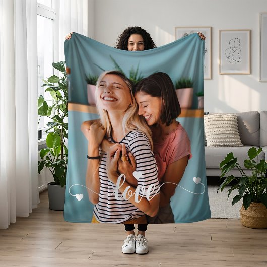 Meisjes Wit Liefde Script Met Hart Valentijn Fleece Deken