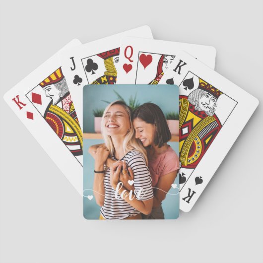 Meisjes Wit Liefde Script Met Hart Valentijn Pokerkaarten (Achterkant)