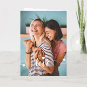 Meisjes Wit liefdesscript met hart valentijn Kaart (Achterkant)