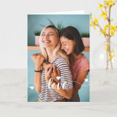 Meisjes Wit liefdesscript met hart valentijn Kaart (Gele Bloem)