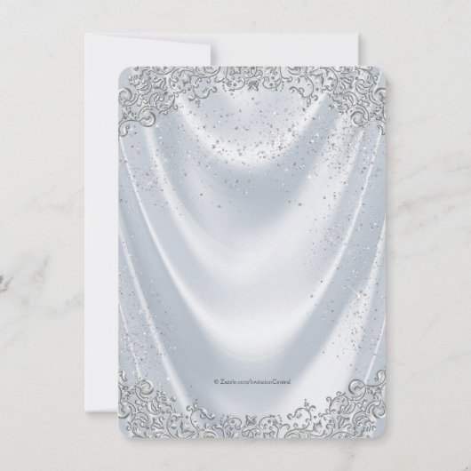 Meisjes Wit Satijn Foto Eerste Communie Kaart (Achterkant)