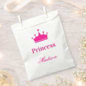 Meisjes  Witte en Hete Roze Princess Crown Name Bedankzakje (Geknipt)