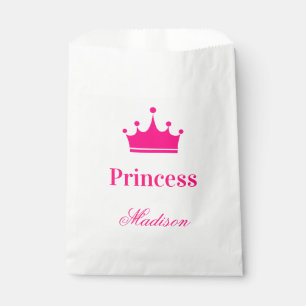Meisjes Witte en Hete Roze Princess Crown Name Bedankzakje