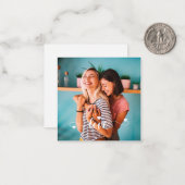 Meisjes Witte Liefde Script Met Hart Valentijn Notitiekaartje (Voorkant / Achterkant in situ)