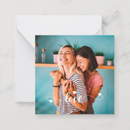 Meisjes Witte Liefde Script Met Hart Valentijn Notitiekaartje