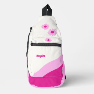 Meisjes witte roze madeliefjes eenvoudig  sling bag