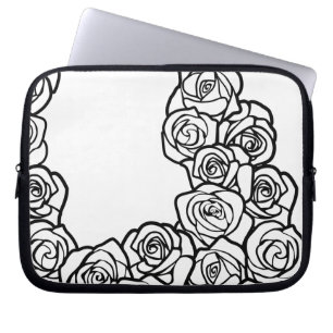 Meisjes  witte rozen laptop sleeve