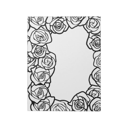 Meisjes witte rozen notitieblok (Linkerzijde)