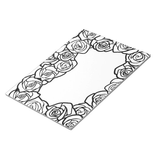 Meisjes  witte rozen notitieblok (Schuin)